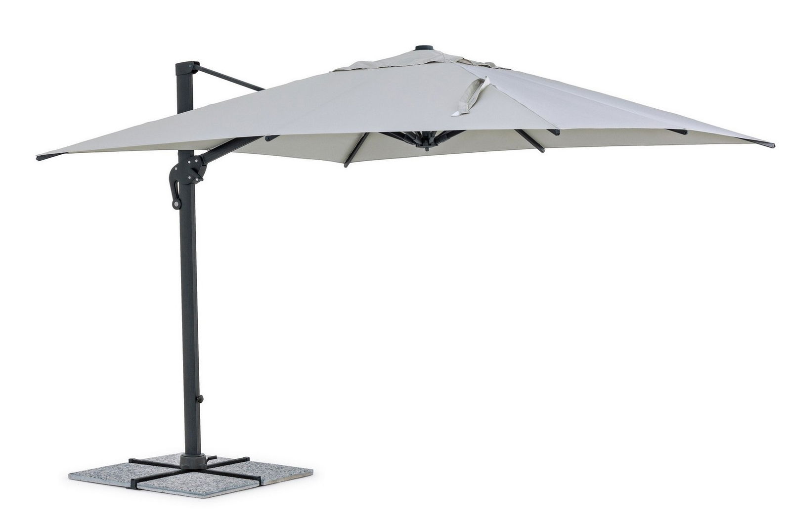 Umbrela de soare suspendata, Ines B Gri Deschis, L300xl300xH251 cm