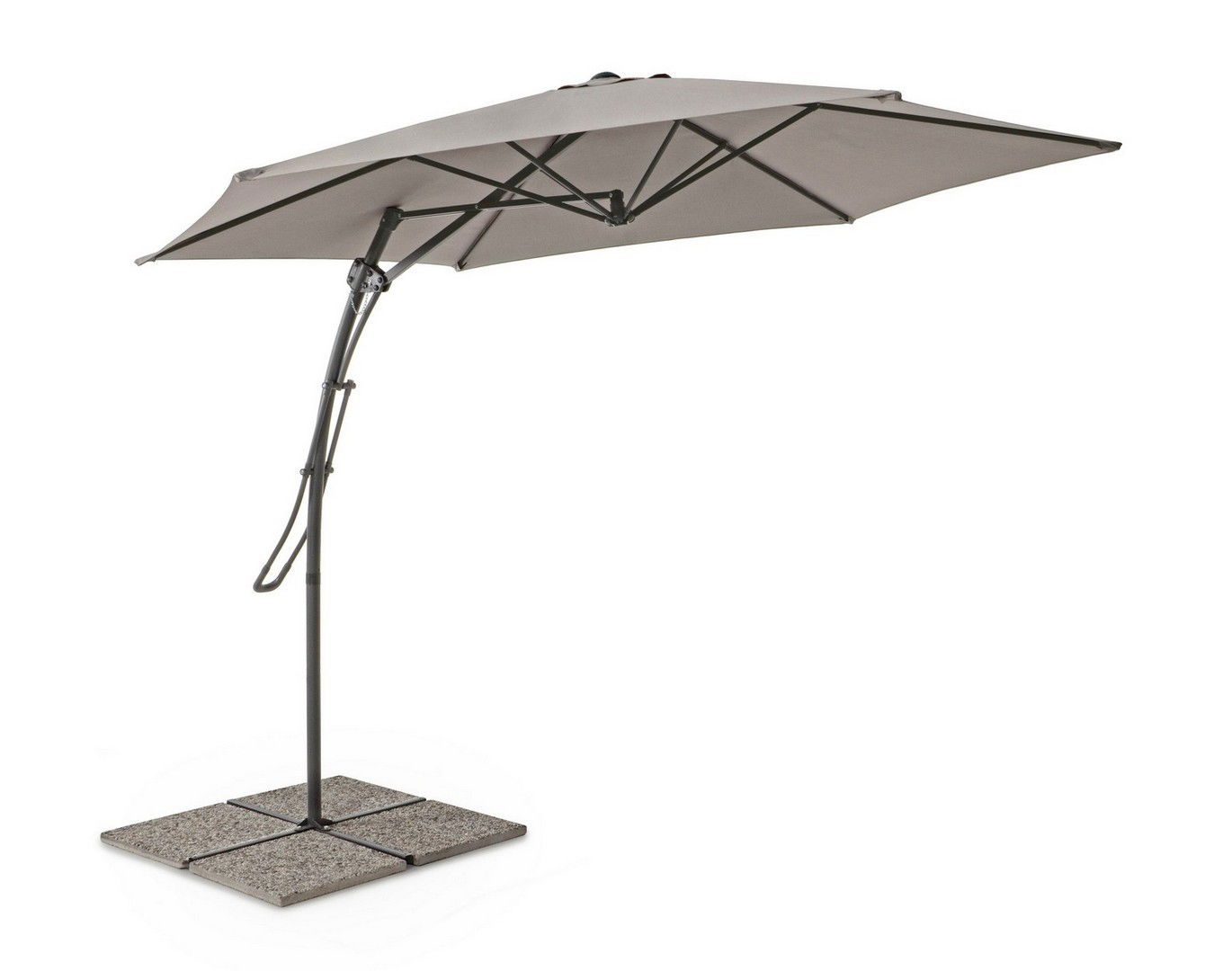 Umbrela de soare suspendata, Sorrento Grej, Ø300xH253 cm