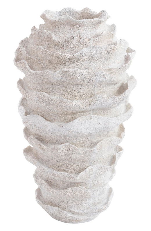 Vaza decorativa din polirasina, Pavo High Alb, L42,5xl41xH72,5 cm
