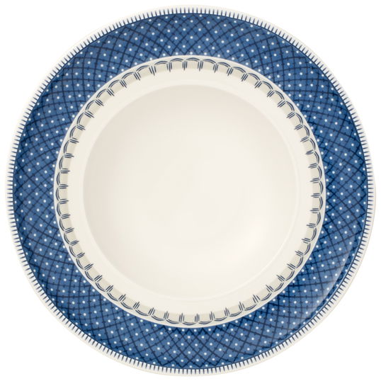 Set 6 farfurii adanci din portelan, Casale Blu Alb / Albastru, 25,8 cm, Villeroy & Boch