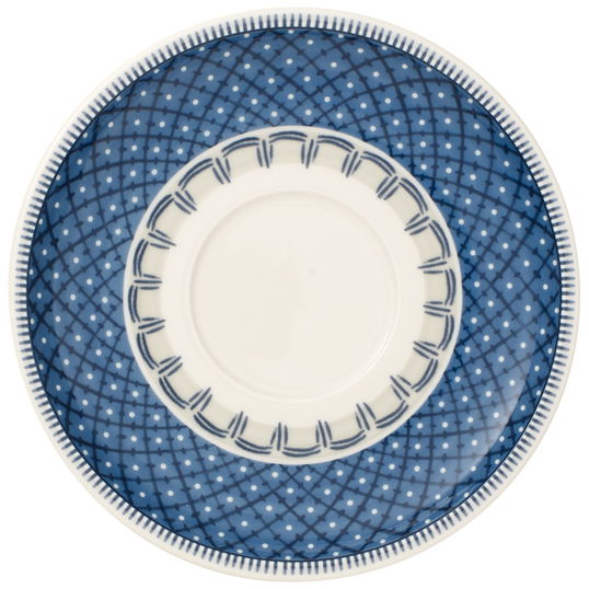 Set 6 farfurioare cesti cafea / ceai, din portelan, Casale Blu Alb / Albastru, 15,6 cm, Villeroy & Boch