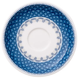 Set 6 farfurioare cesti Espresso, din portelan, Casale Blu Alb / Albastru, 12 cm, Villeroy & Boch