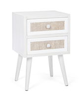 Noptiera din MDF, cu 2 sertare Montiel Ivoir / Natural, l37xA31,5xH56 cm
