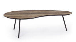 Masa de cafea din MDF si metal, Tribeca Oval Natural / Negru, L120xl67xH35 cm