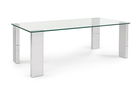 Masa de cafea din sticla si MDF, New Arley Rectangular Transparent / Crom, L120xl60xH45 cm