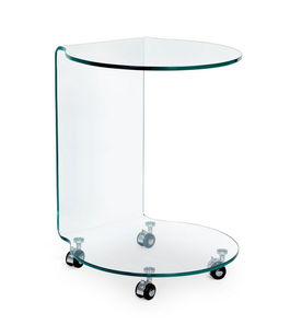 Masa de cafea din sticla, Iride Round Transparent, Ø45xH60 cm