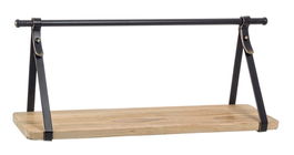 Etajera suspendata din lemn de brad si metal Jerrod Natural / Negru, l83xA16xH25 cm