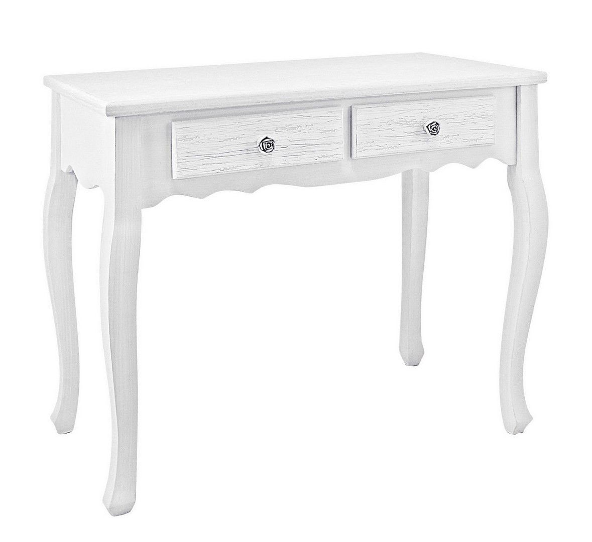Consola din MDF, cu 2 sertare, Blanc Alb, l80xA40xH75 cm