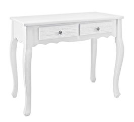 Consola din MDF, cu 2 sertare, Blanc Alb, l80xA40xH75 cm