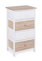 Cabinet din lemn de Paulownia si MDF, cu 4 sertare Ally Alb / Natural, l40xA29xH73 cm