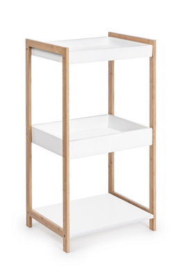 Raft din bambus si MDF, Brooklyn A Small Natural / Alb, l40xA32xH79,2 cm