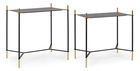 Set 2 mese de cafea din metal Anisha Rectangular Negru / Auriu, L59xl39xH61 cm / L54xl34xH54 cm