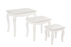 Set 3 mese de cafea din MDF Clorine Ivoir / Alb, L53xl35xH47 / L41xl30,5xH38 / L30xl24xH29 cm