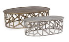 Set 2 mese de cafea din metal Zahid Alama / Argintiu, L105xl67xH33 cm / L88xl51xH32 cm