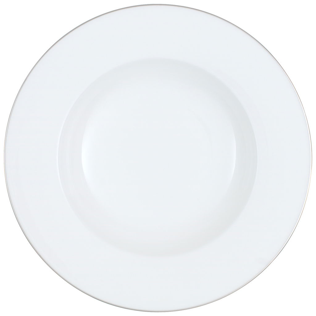 Set 6 farfurii adanci din portelan, Anmut Platinum No.1 Alb / Argintiu, 24,6 cm, Villeroy & Boch