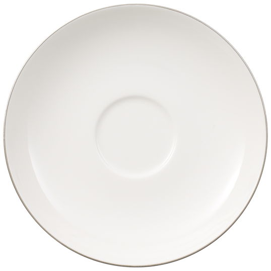 Set 6 farfurioare cesti cafea / ceai, din portelan, Anmut Platinum No.1 Alb / Argintiu, 15 cm, Villeroy & Boch