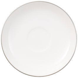 Set 6 farfurioare cesti Espresso, din portelan, Anmut Platinum No.1 Alb / Argintiu, 12 cm, Villeroy & Boch