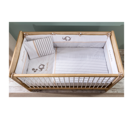 Set lenjerie pentru patut bebe 6 piese Sleepy, 80 x 130 cm