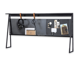 Panou multifunctional cu Memo Board, pentru tineret Dark Metal Black / Graphite, l134xA16xH66 cm