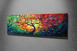Tablou Canvas Picsie Rainbow PC197 Multicolor, 80 x 30 cm