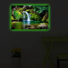 Tablou Canvas Led, Waterfall 4570DACT-34 Multicolor, 70 x 45 cm