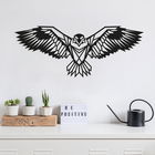 Decoratiune metalica de perete, Eagle 3 Negru, l100xA1,5xH44 cm