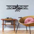 Decoratiune metalica de perete, Airplane Negru, l70xA1,5xH23 cm