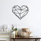 Decoratiune metalica de perete, Heart Negru, l47xA1,5xH40 cm