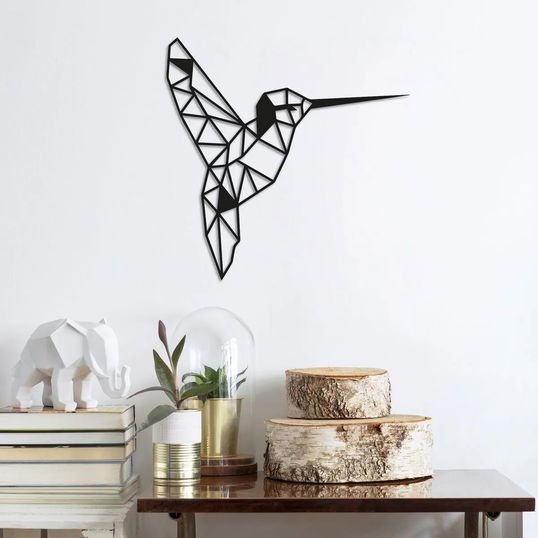 Decoratiune metalica de perete, Mountain 2 Negru, l44xA1,5xH44 cm