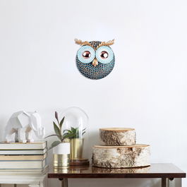 Decoratiune metalica de perete, Owl 3 Multicolor, l19xA1,5xH19 cm