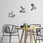 Set 3 decoratiuni de perete, din lemn, Oragami Negru, l26xH32, l29xH32, l32xH30 cm