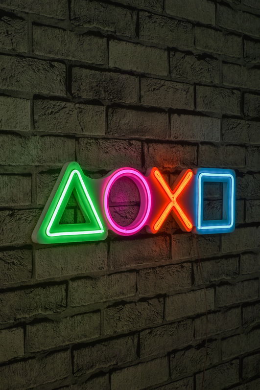 Decoratiune luminoasa de perete, LED Play Station Multicolor, l57xA2xH15 cm