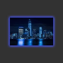 Tablou Canvas Led City 4570HDACT-095 Multicolor, 70 x 45 cm
