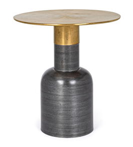 Masa de cafea din metal Alopa Auriu / Gri, Ø45xH49 cm