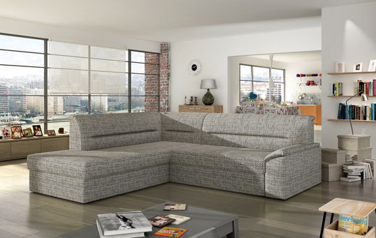 Coltar Extensibil Elan cu Lada de Depozitare, Sezlong pe Stanga, l255xA212xH90 cm
