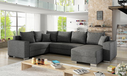 Coltar Extensibil Marcos cu Lada de Depozitare, Sezlong pe Dreapta, Perne Incluse, l312xA210xH92 cm
