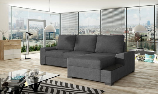 Coltar Extensibil Negroni cu Lada de Depozitare, Sezlong pe Dreapta, l245xA160xH90 cm