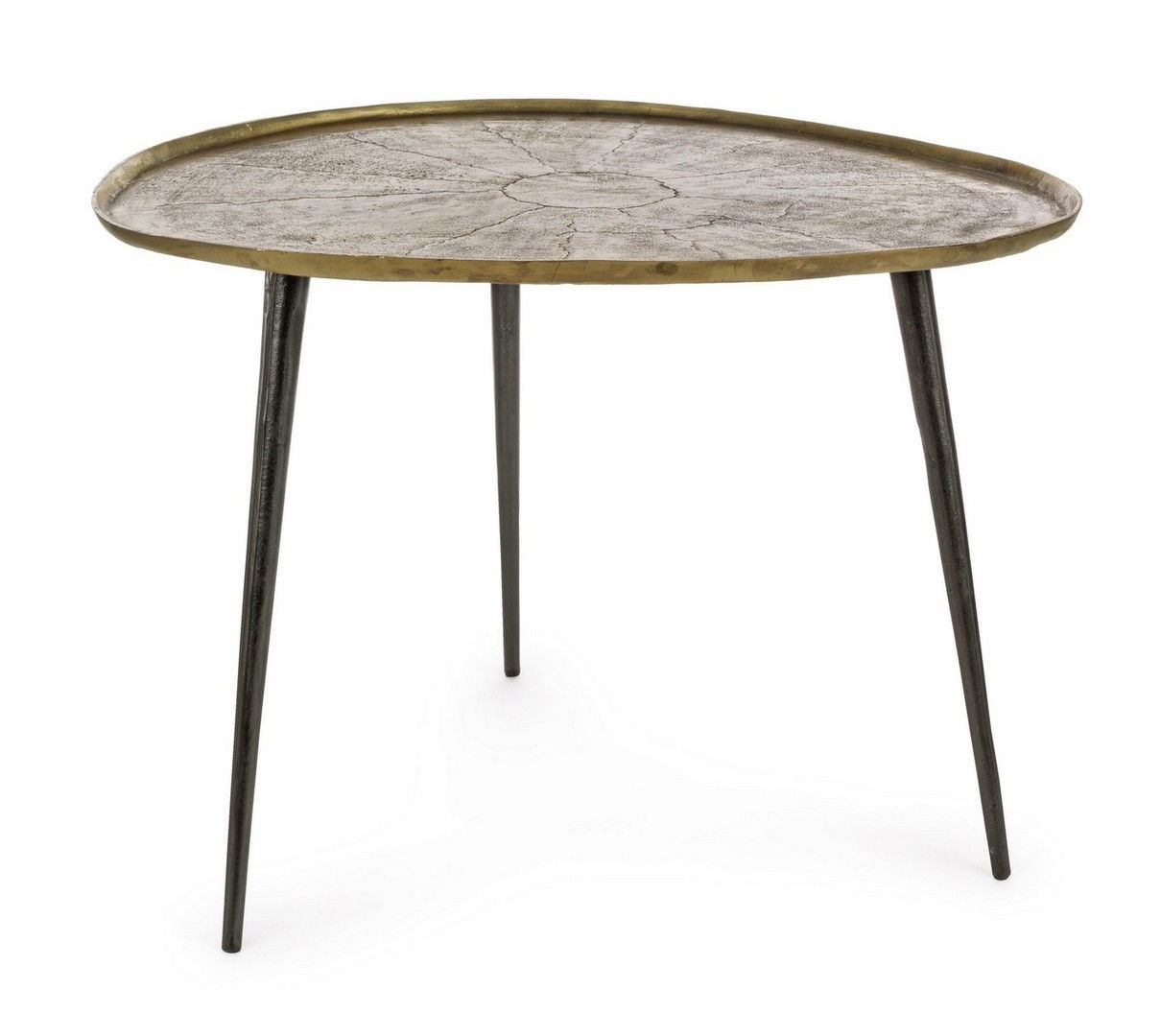 Masa de cafea din metal Karima Antique Auriu / Negru, L64xl72xH51 cm