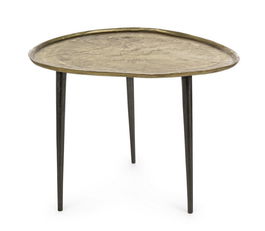 Masa de cafea din metal Karima Antique Small Auriu / Negru, L60xl55xH45 cm