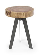 Masa de cafea din lemn de salcam si metal Aron Small Round Natural / Negru, Ø32xH39 cm