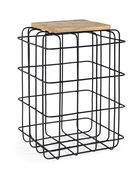 Masa de cafea din lemn de mango si metal Trellis High Natur / Negru, L35xl35xH52 cm