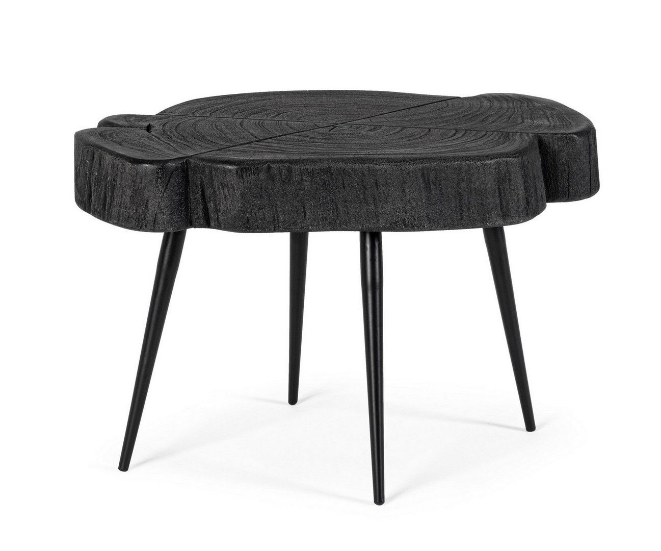 Masa de cafea din lemn de salcam si metal Zakia Small Negru, L46xl35xH30 cm