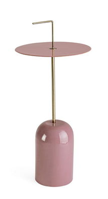 Masa de cafea din metal Tulasi Roz / Auriu, Ø30xH67 cm