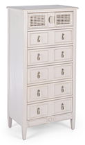 Cabinet din lemn de brad si MDF, cu 6 sertare Eunice Ivoir, l56xA36xH119 cm
