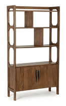Biblioteca din lemn de mango, cu 2 usi Sherman Natural, l100xA35xH180 cm