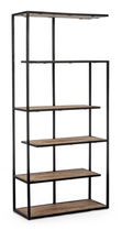 Biblioteca din lemn de mango si metal, Roderic A Natural / Negru, l84xA35xH188 cm