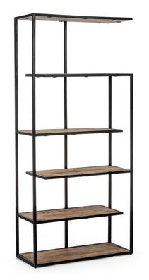 Biblioteca din lemn de mango si metal, Roderic A Natural / Negru, l84xA35xH188 cm