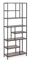 Biblioteca din MDF si metal, Shape Medium Natural / Negru, l60xA25xH153 cm
