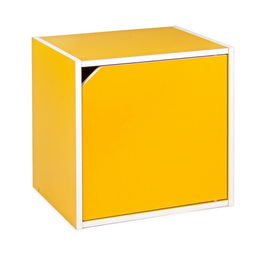 Cabinet modular din MDF, cu 1 usa, Composite Galben / Alb, l35xA29,2xH35 cm