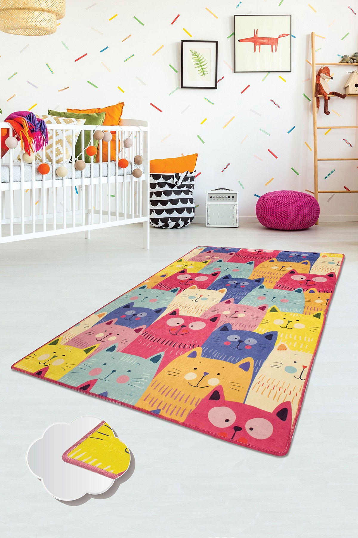 Covor pentru copii Colorful Cats Multicolor